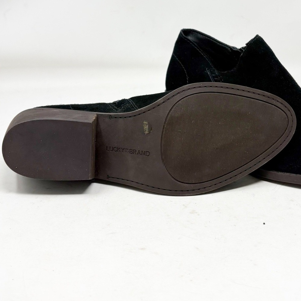 Lucky‎ Brand Fanky Black Suede Leather Ankle Booties Womens 8.5M Boho Western - Picture 6 of 8